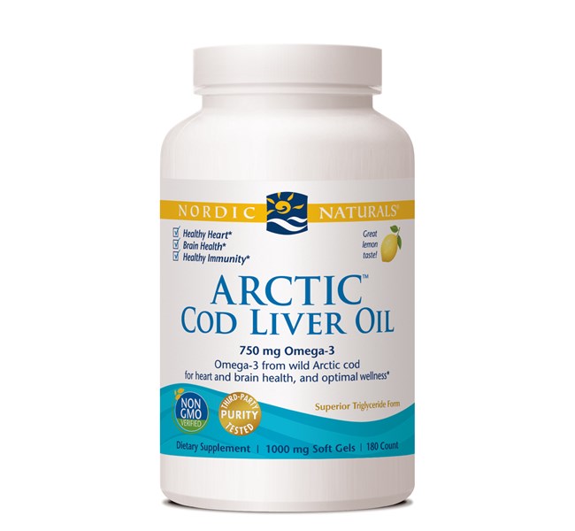 Nordic Naturals Arctic Cod Liver Oil-Lemon x180 gels